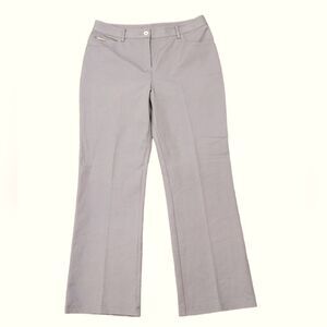 St John Sport‎ Pants Cotton Stretch Knit Button Tab Straight Leg Gray Classic 10